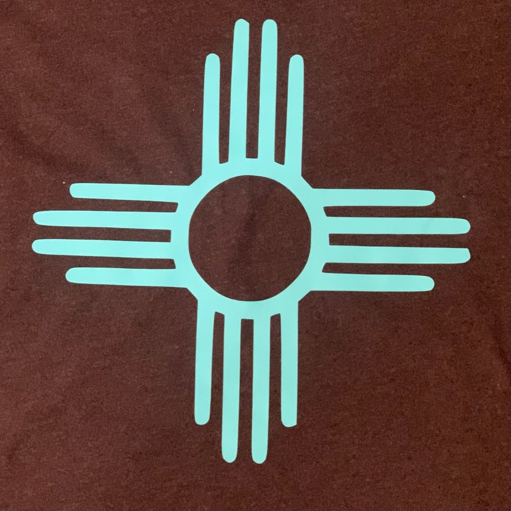 Men's Charcoal Gray Turquoise Zia Symbol Graphic Tee - Picture 2 of 4